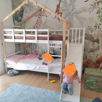 letto a castello con scivolo 