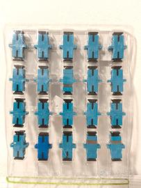 20 Adattatori Fibra Ottica SC SX SM Blu con Flangi
