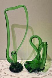 COPPIA Vasi Scultorei "Stretch Glass"