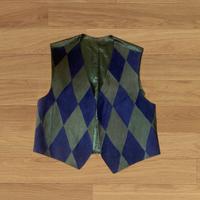 🧥 Gilet vintage patchwork a rombi blu & verde 🧥