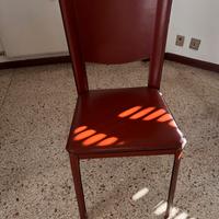 Sedie cuoio bordeaux