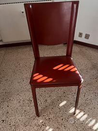 Sedie cuoio bordeaux
