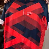 Giubbino estivo ciclismo uomo rosso fantasie