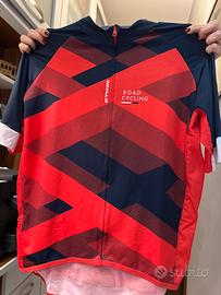 Giubbino estivo ciclismo uomo rosso fantasie