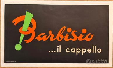 Poster vintage BARBISIO IL CAPPELLO FLUO