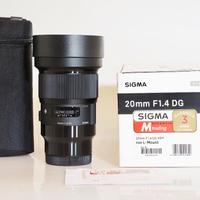 Sigma 20mm F/1.4 DG Art (Panasonic  L-mount) Nuovo