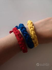 Set di 3 bracciali fatti a mano in tessuto