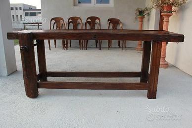 Tavolo da lavoro per falegname restaurato