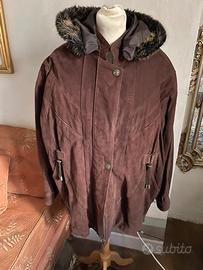 Parka in pelle scamosciata donna