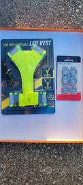 Gilet da corsa con  led piu luci clip con led