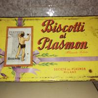 Scatola Metallica Vintage Biscotti Plasmon 1957