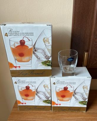 Set 12 bicchieri whisky/succo Bormioli linea Rossi