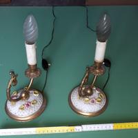 coppia luci abatjour comodino vintage