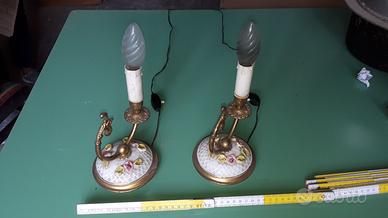 coppia luci abatjour comodino vintage