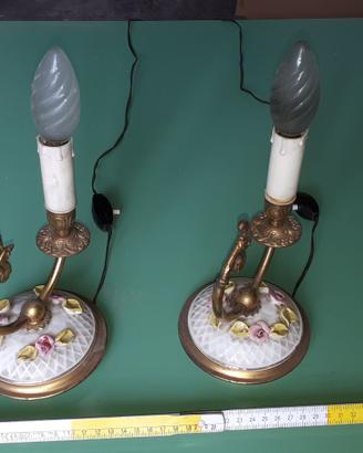 coppia luci abatjour comodino vintage
