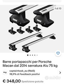 BARRE TETTO THULE - UTILIZZABILI SU VARIE AUTO