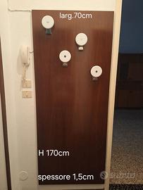 Appendiabiti da parete in legno massello lucido