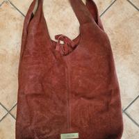 Borsa in pelle scamosciata vintage