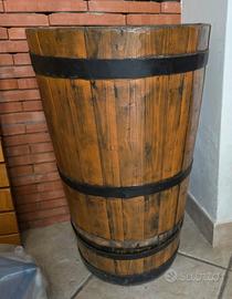 Tino fioriera portaombrelli botte in legno