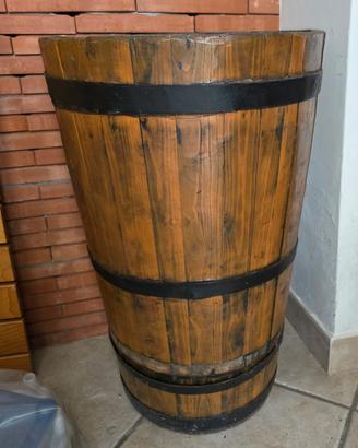 Tino fioriera portaombrelli botte in legno