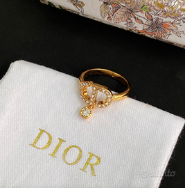 Anello Dior CD Drop Oro con Cristalli - Nuovo
