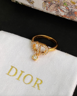 Anello Dior CD Drop Oro con Cristalli - Nuovo