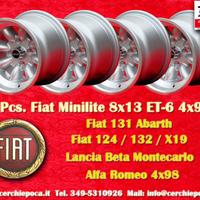 4 pz. cerchi Fiat Minilite 8x13 ET-6 124 Spider Co