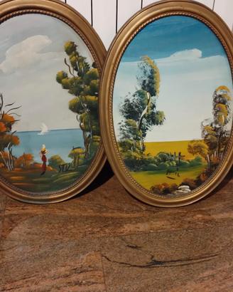 Quadri ovali pittura ad olio