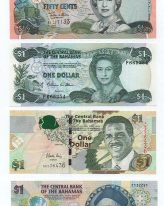 BAHAMAS - LOTTO 4 BANCONOTE NUOVE - FDS