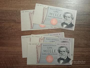 lire 1000 g.verdi fds banconote lira lotto