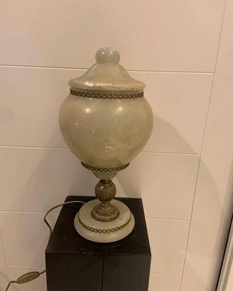 Lampada coppa da Tavolo in Alabastro Decorata 1930