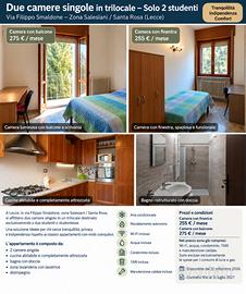 2 camere singole in trilocale per sole 2 persone
