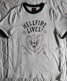 T shirt stranger things hellfire club nuova