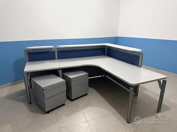 Scrivania Angolare per Ufficio con cassettiere