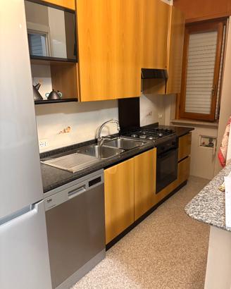 Cucina, sala pranzo, soggiorno e camera da letto