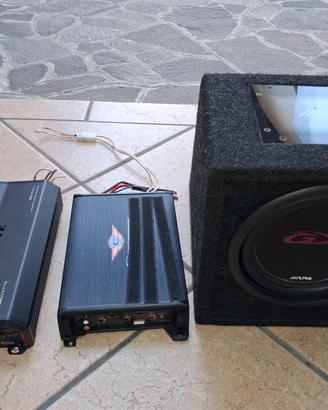 KIT SUBWOOFER ALPINE  SBG-844BR + Ampli BOSS