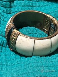 Bracciale ottone e osso vintage