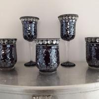 Set di calici e bicchieri decorativi: 5 pezzi