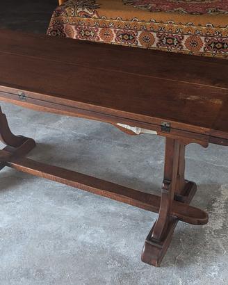 Tavolo fratino antico in legno massello con piano 