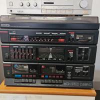 Giradischi + stereo + amplificatore + 2 casse