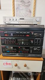 Giradischi + stereo + amplificatore + 2 casse