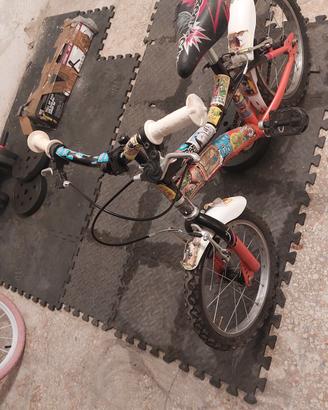 bicicletta bambino misure 14 con rotelle 