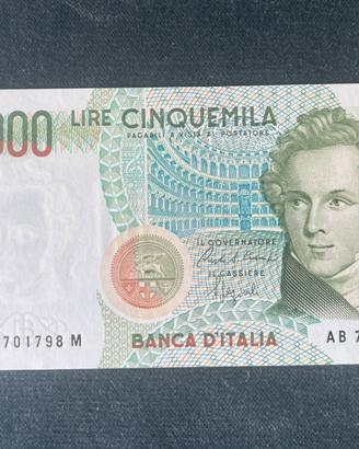 Banconota 5000 lire Bellini 1985 FDS