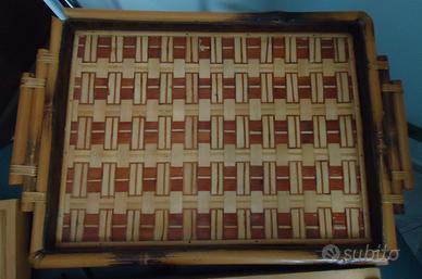 Vassoi vimini e legno