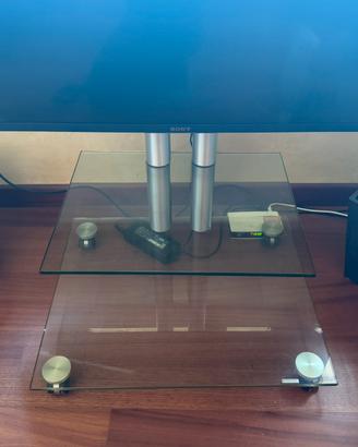 Supporto tv vetro e alluminio lucido Spectral