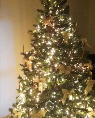 Albero di Natale elegante con luci e palle di vetr