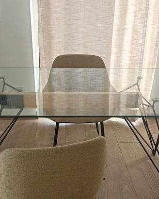 Tavolo design vetro /ferro