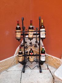 Cantinetta portabottiglie in ferro battuto