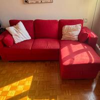 Divano letto tre posti chaise longue contenitore