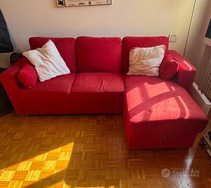Divano letto tre posti chaise longue contenitore